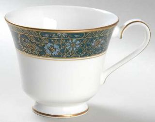 Royal Doulton Carlyle Footed Cup, Fine China Dinnerware   Blue Flowers, Gold Lea