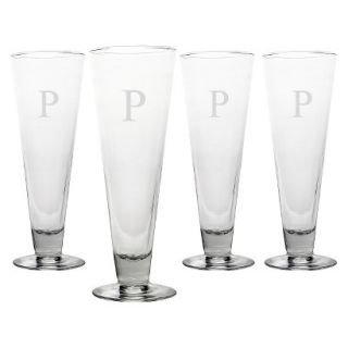 Personalized Monogram Classic Pilsner Glass Set of 4   P