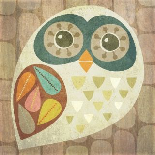 Canvas Owl   Orange 12x12