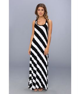 Calvin Klein Tie Dye Striped Maxi Dress Womens Dress (Black)