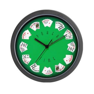  Poker Time felt green wall clock
