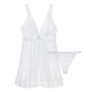 Gilligan & OMalley Womens Bridal Flyaway Babydoll Set   White XL