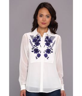 StyleStalker Chevron Rose Shirt Womens Blouse (White)