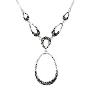 Marcasite Rope Y Necklace   Silver
