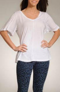 Three Dots KD152 Jersey Colette Half Sleeve Double V Neck Top