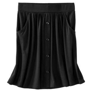 Merona Womens Knit Casual Button Skirt   Black   M