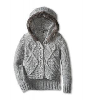 United Colors of Benetton Kids Wool Pullover w/ Hoody Girls Sweater (Gray)