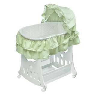 2 in 1 Portable Bassinet with Toy Box Base   Sage Gingham