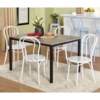 Tms 5 piece Vintage Dining Set With White Chairs White Size 5 Piece Sets