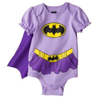 Batman Newborn Girls Batgirl Caped Bodysuit   Purple 6 9 M
