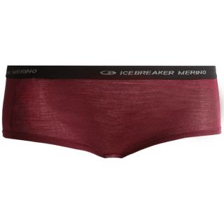 Icebreaker Everyday Merino Wool Panties   Boy Shorts  UPF 20+  Lightweight (For Women)   SANGRIA (L )