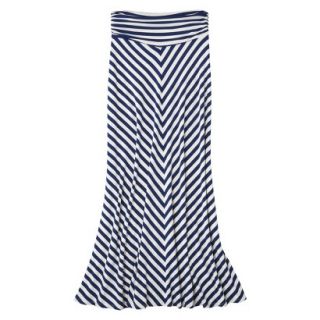 Merona Womens Knit Maxi Skirt   Blue Chevron   M