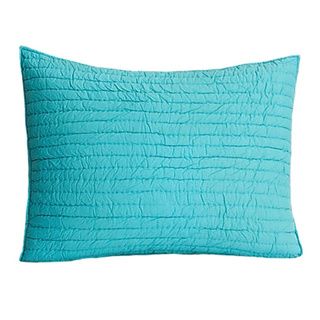 Cottage Home Brighton Teal Cotton Quilted Sham Blue Size Standard