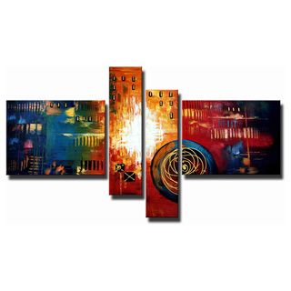 Hand painted Abstract 482 4 piece Art Set