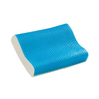 Comfort Revolution Bubble Gel Memory Foam Contour Pillow, Blue/White