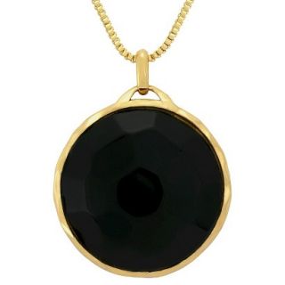 Round Onyx Pendant   Black/Gold