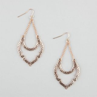 Hammered Open Moon Earrings Gold One Size For Women 238902621
