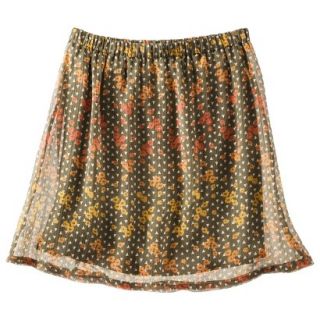 Mossimo Supply Co. Juniors Chiffon Crinkle Skirt   Green Print M(7 9)