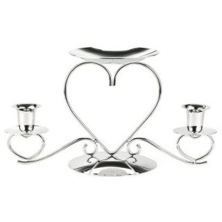 Silver Plated 3 Heart Candleholder