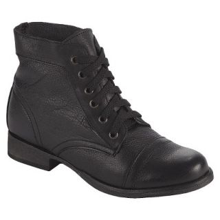 Womens Post Paris Colissa Genuine Leather Cap Toe Ankle Boots   Black 6