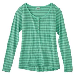 Mossimo Supply Co. Juniors Long Sleeve Henley   Tropic Green M(7 9)