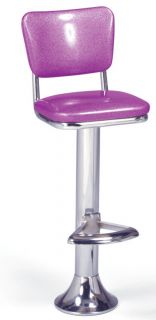 Vitro Classic Fountain Stool, Upholstered Seat & Back, Chrome