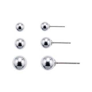 Bridge Jewelry Sterling Silver Ball Earrings Set