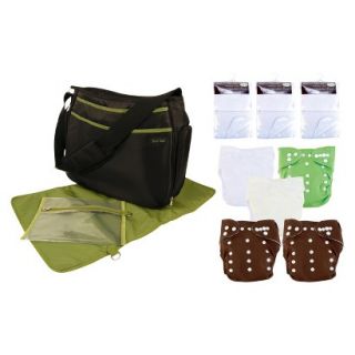 19 Pc. Cloth Diaper Starter Pack   Green and Brown by Lab