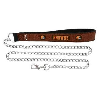 Cleveland Browns Football Leather 2.5mm Chain Leash   M