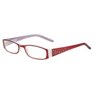 ICU Crystal Rectangle Rhinestone Reading Glasses With Sparkle Case   +2.25