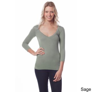 AtoZ A To Z Womens V neck Cotton Top Green Size M (8  10)