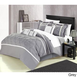 Chic Home Vermont 8 piece Comforter Set Grey Size King