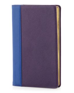 Saffiano Two Tone Journal, Purple/Cobalt