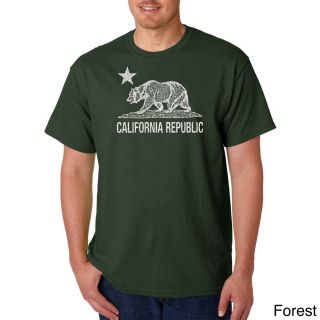 Los Angeles Pop Art Mens California Republic Bear T shirt Green Size S
