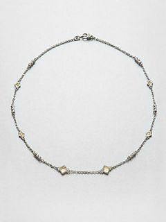 Judith Ripka Crystal & Sterling Silver Station Necklace   Canary