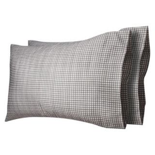 Threshold 325 Thread Count Organic Cotton Pillowcase Set   Gray Check(King)