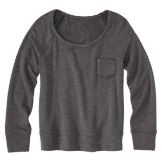 Merona Womens Sweatshirt Top w/Pocket   Heather Gray   S