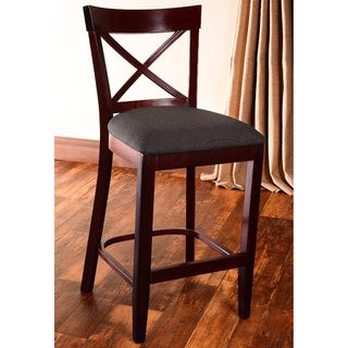 Dark Mahogany X back Microfiber Seat Barstool