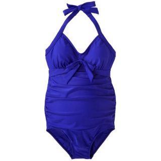 Womens Maternity Halter One Piece Swimsuit   Cobalt Blue XXL