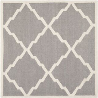 Safavieh Hand woven Moroccan Dhurries Grey/ Ivory Wool Rug (4 Square)
