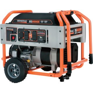 Generac XG8000E Portable Generator   10,000 Surge Watts, 8000 Rated Watts,