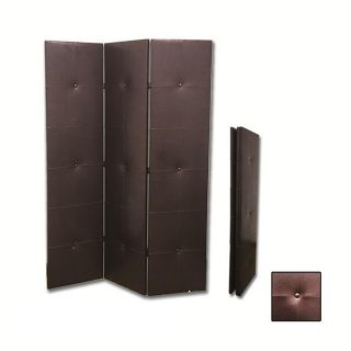Black Faux Leather 3 panel Room Divider