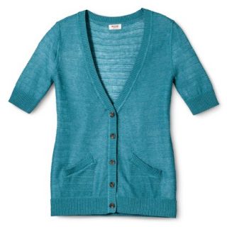 Mossimo Supply Co. Juniors Short Sleeve Cardigan   Turquoise S(3 5)