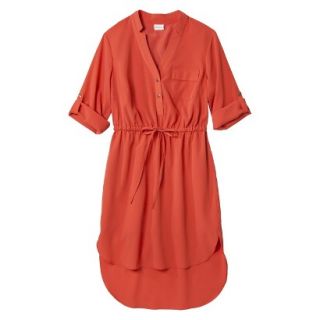 Merona Womens Drawstring Shirt Dress   Orange   XL