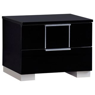 Global Furniture Usa Black High Gloss Nightstand Black Size 2 drawer