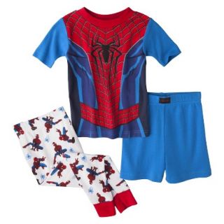 Spider Man Toddler Boys 3 Piece Short Sleeve Pajama Set   Blue 3T