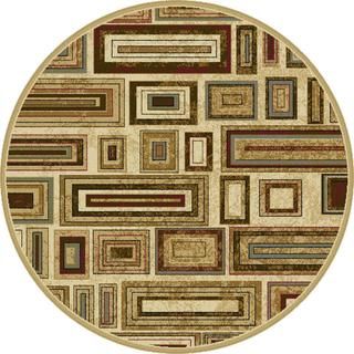 Lagoon Ivory Round Transitional Area Rug (5 X 3)