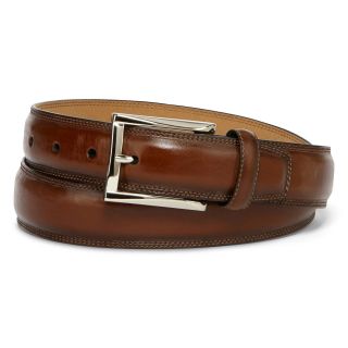 Stafford Feather Edge Belt with Stitch, Tan, Mens