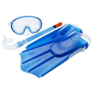 Speedo Kids Discovery Mask, Snorkel & Fin Set Blue   Large / X Large