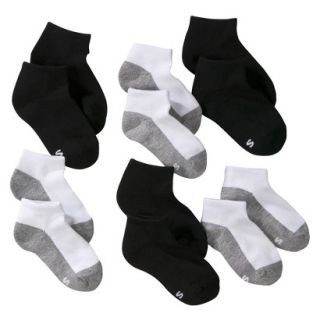 Boys Cherokee Black/White 6 pair Low Cut Socks 5.5 8.5